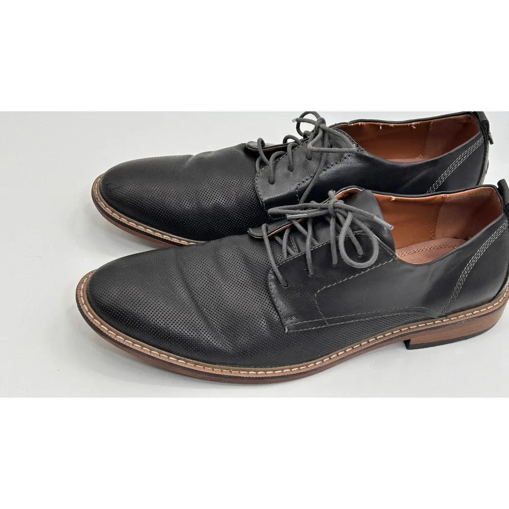 Madden M-NYTRO Mens Black Perforated Derby Dress Shoes Size 12 Business Casual